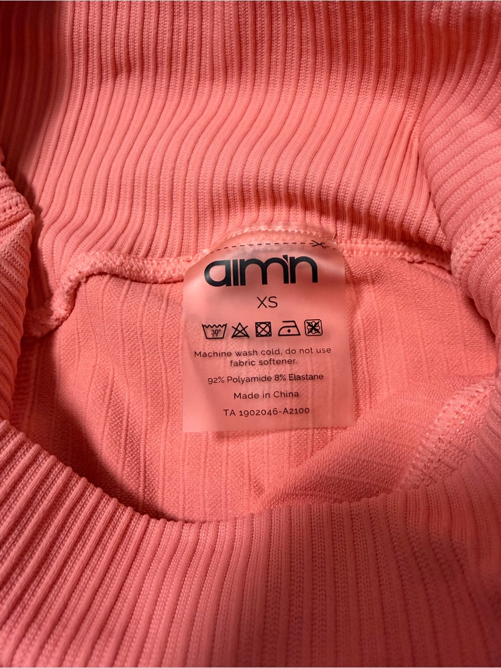 aim'n Ribbed Pink Active Crop & Shorts Set - Picture 2 of 4